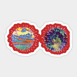 two world day and night Sticker